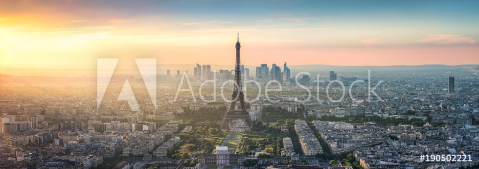 Picture of Paris Skyline Panorama bei Sonnenuntergang mit Eiffelturm